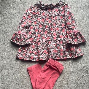 Floral Dress with Pink Leggings